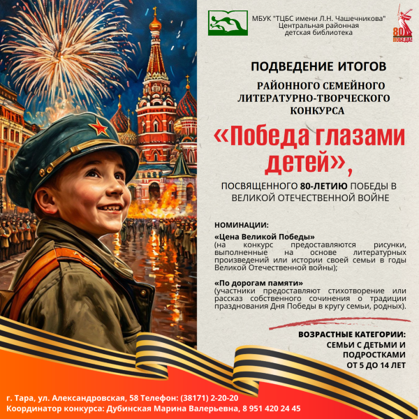 Итоги районного семейного литературно-творческого конкурса «Победа глазами детей»